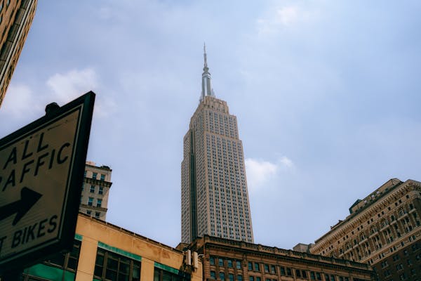 Stunning view of the Empire State Building in New York City against a clear sky.